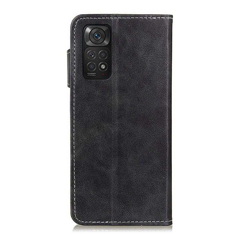 Folio-hoesje voor Xiaomi Redmi Note 11 / Note 11S S-vorm Leereffect Zichtbare Naden