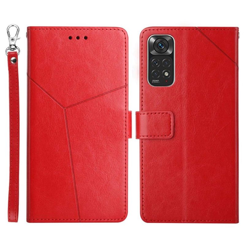 Folio-hoesje voor Xiaomi Redmi Note 11 / Note 11S Y-lijnen Leereffect