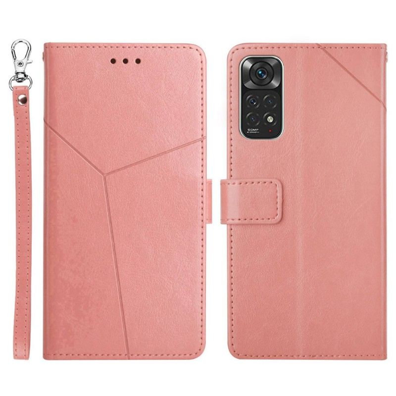 Folio-hoesje voor Xiaomi Redmi Note 11 / Note 11S Y-lijnen Leereffect