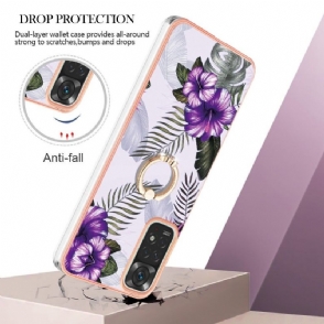 Hoesje voor Xiaomi Redmi Note 11 / Note 11S Exotische Bloemen Met Ring