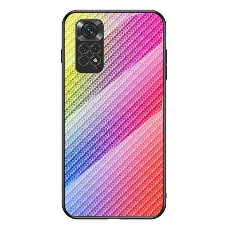 Hoesje voor Xiaomi Redmi Note 11 / Note 11S Gehard Glas In Koolstofvezelstijl