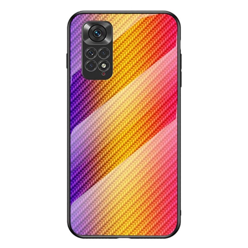 Hoesje voor Xiaomi Redmi Note 11 / Note 11S Gehard Glas In Koolstofvezelstijl