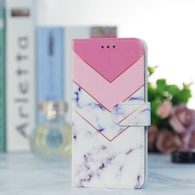 Leren Hoesje voor Xiaomi Redmi Note 11 / Note 11S Bescherming Marmeren Geometrie