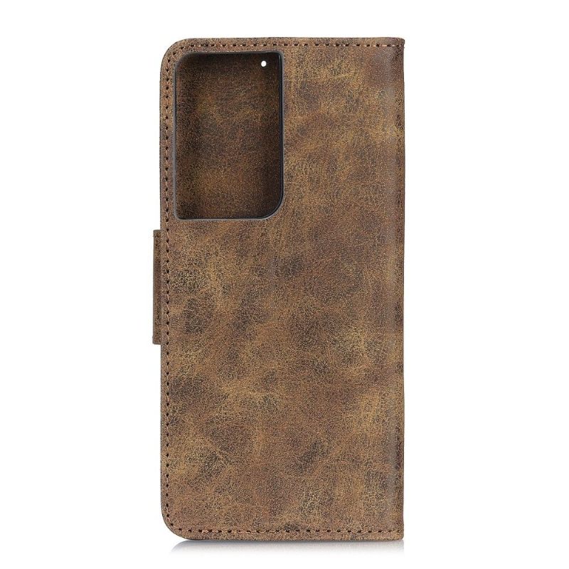 Cover voor Samsung Galaxy S21 Ultra 5G Edouard Kunstleer Vintage