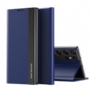 Cover voor Samsung Galaxy S21 Ultra 5G Zakelijke Magneet Met Leereffect