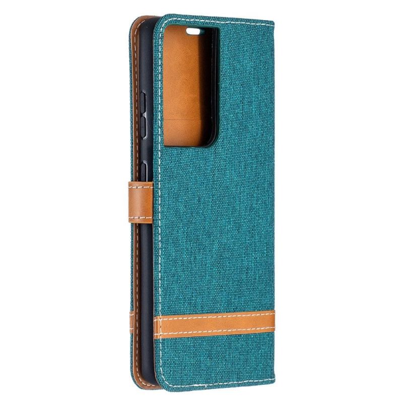 Flip Case voor Samsung Galaxy S21 Ultra 5G Stoffen Bekleding