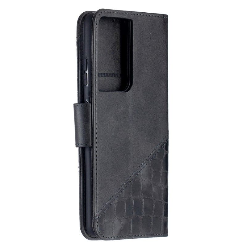 Folio-hoesje voor Samsung Galaxy S21 Ultra 5G Anti-fall Croc Aspect Leereffect