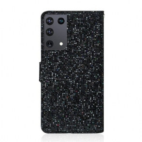 Folio-hoesje voor Samsung Galaxy S21 Ultra 5G Glitterkaarthouder