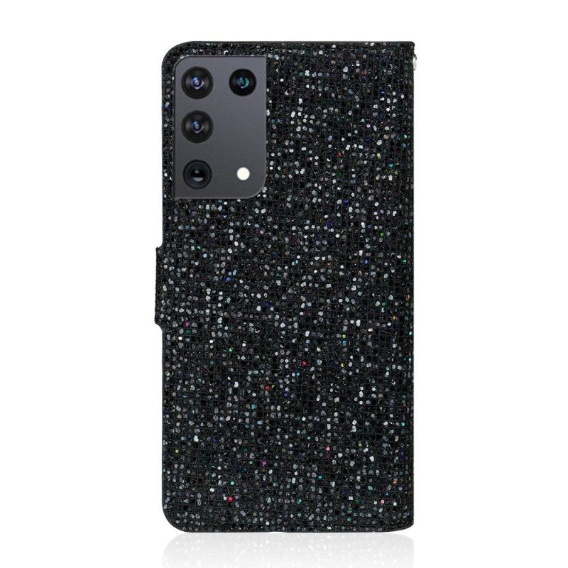 Folio-hoesje voor Samsung Galaxy S21 Ultra 5G Glitterkaarthouder