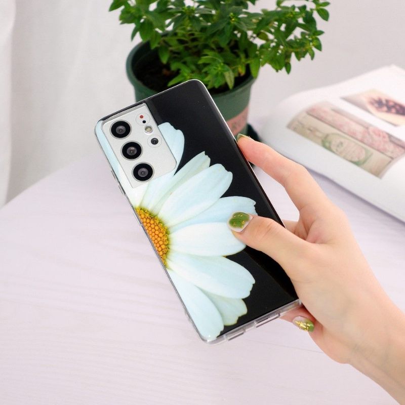 Hoesje voor Samsung Galaxy S21 Ultra 5G Fluorescerende Daisy