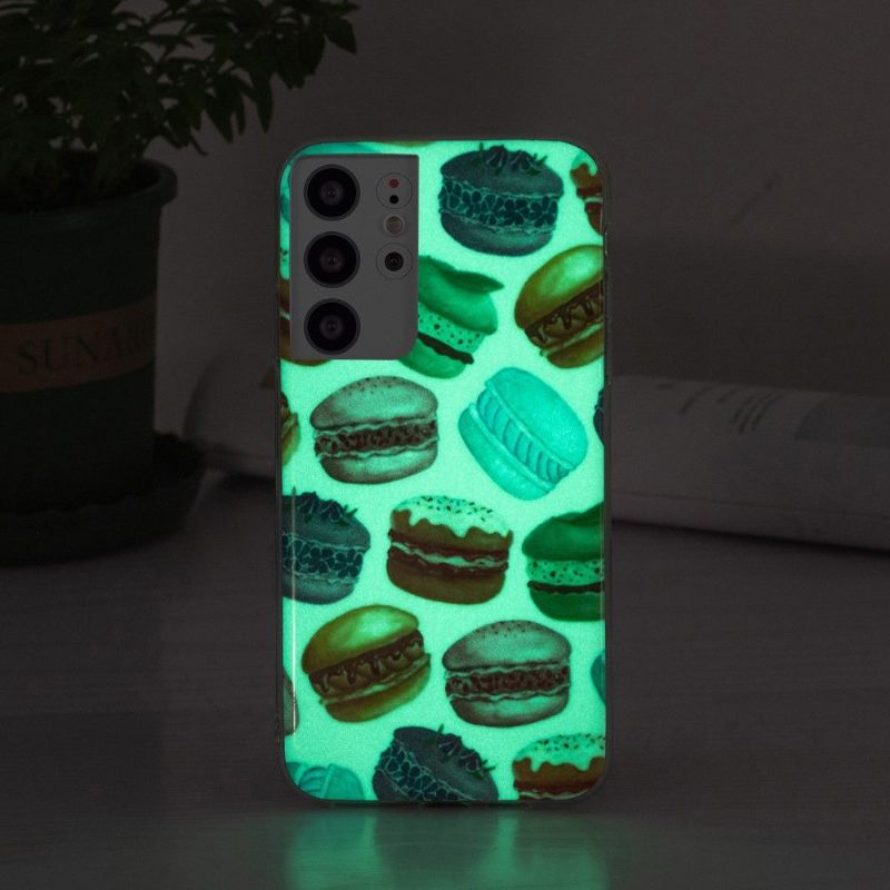 Hoesje voor Samsung Galaxy S21 Ultra 5G Fluorescerende Macarons