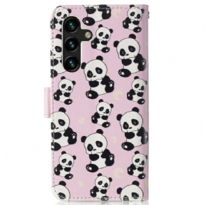 Folio-hoesje voor Samsung Galaxy A13 5G Meerdere Panda's