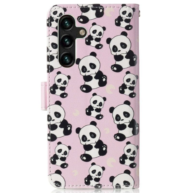 Folio-hoesje voor Samsung Galaxy A13 5G Meerdere Panda's