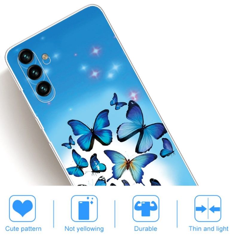 Hoesje voor Samsung Galaxy A13 5G Blauwe Vlinders