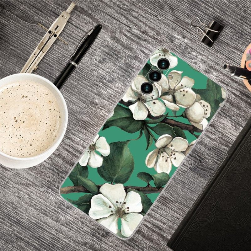 Hoesje voor Samsung Galaxy A13 5G Witte Bloemen