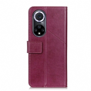 Folio-hoesje voor Huawei Nova 9 / Honor 50 Anti-fall Faux Lederen Flap Met Klinknagel