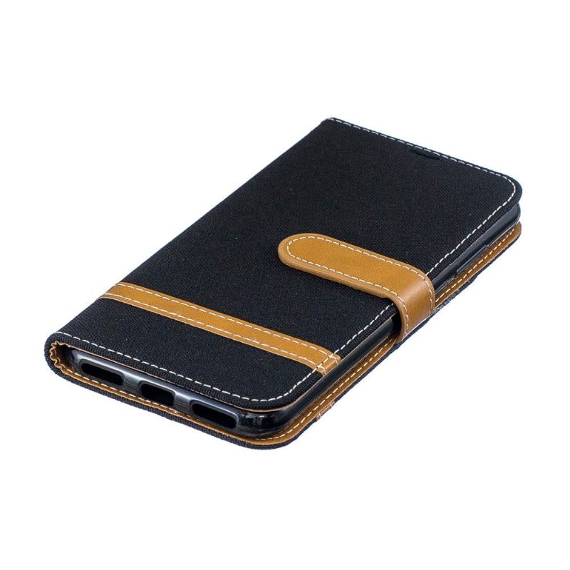 Case voor Huawei Y6 2019 Stoffen Bekleding Met Riem