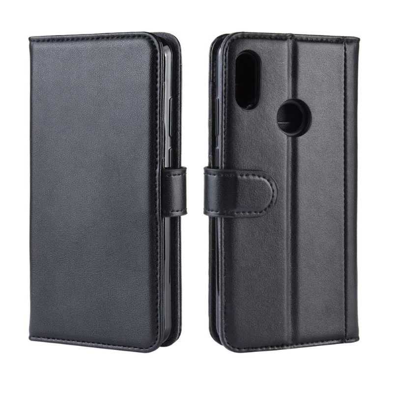 Cover voor Huawei Y6 2019 Premium Leder - Zwart