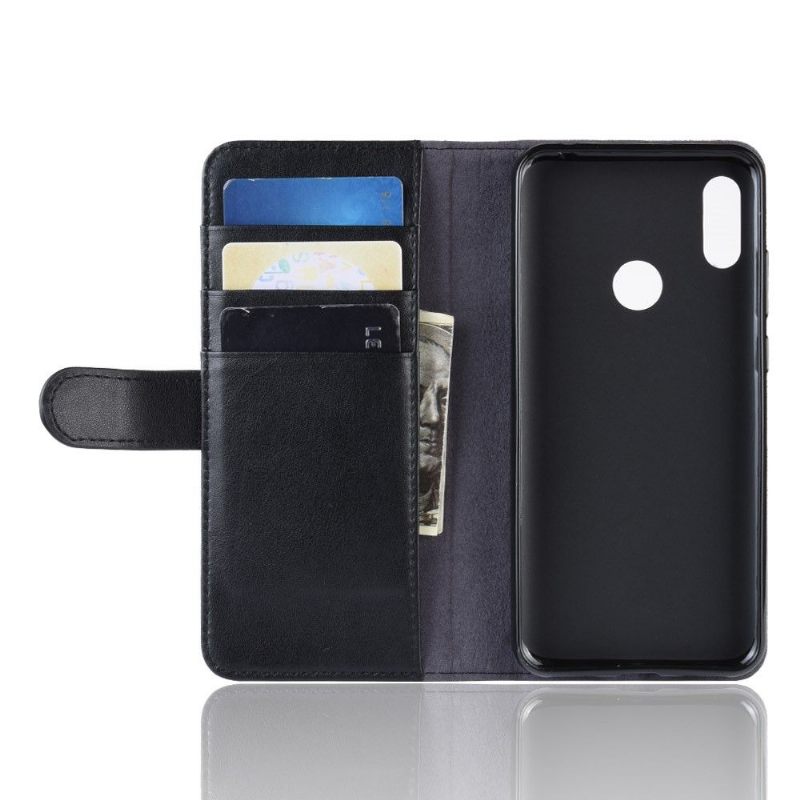 Cover voor Huawei Y6 2019 Premium Leder - Zwart