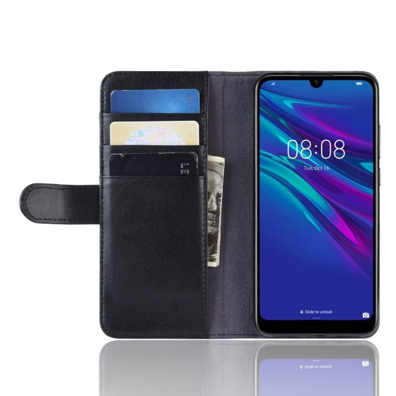 Cover voor Huawei Y6 2019 Premium Leder - Zwart