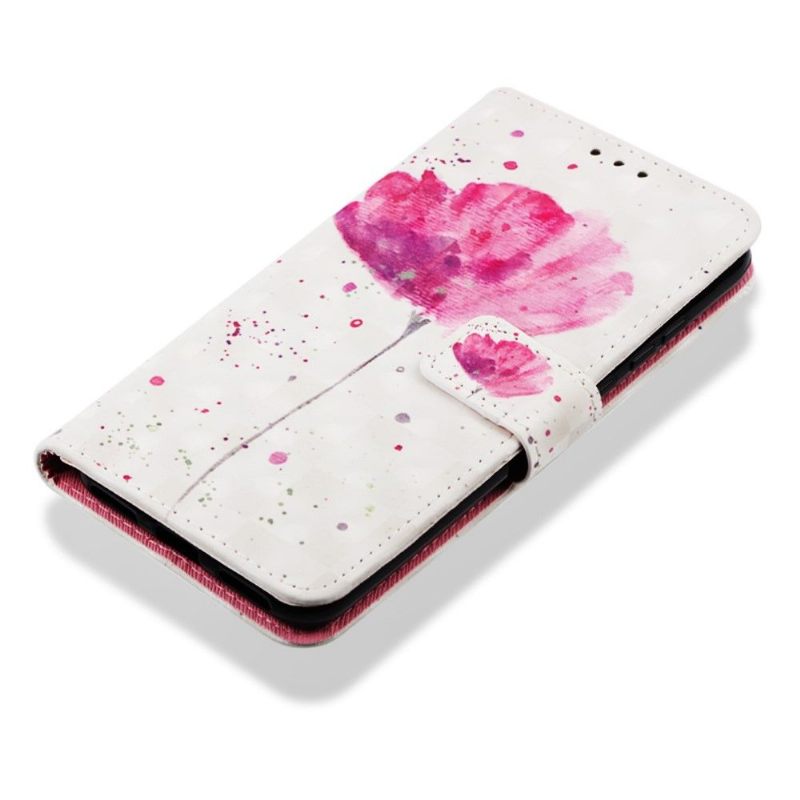 Leren Hoesje voor Huawei Y6 2019 Bescherming Met Ketting Roze Bloem