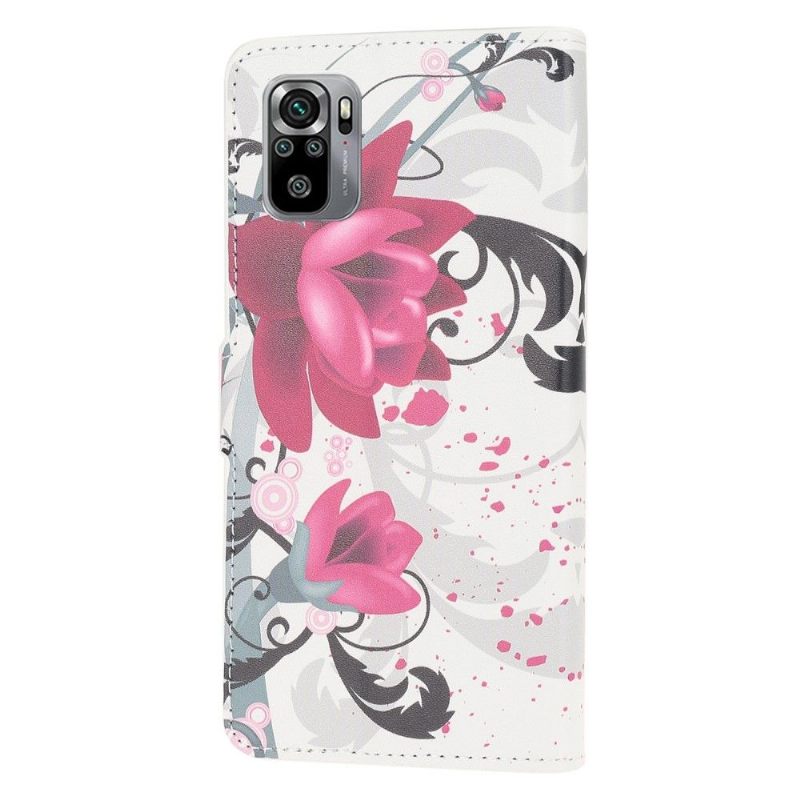 Folio-hoesje voor Xiaomi Redmi Note 10 Anti-fall Lotusbloemen