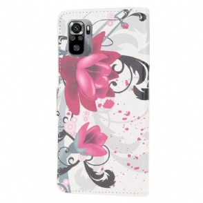 Folio-hoesje voor Xiaomi Redmi Note 10 Anti-fall Lotusbloemen