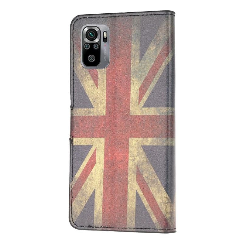 Folio-hoesje voor Xiaomi Redmi Note 10 Vintage Engelse Vlag