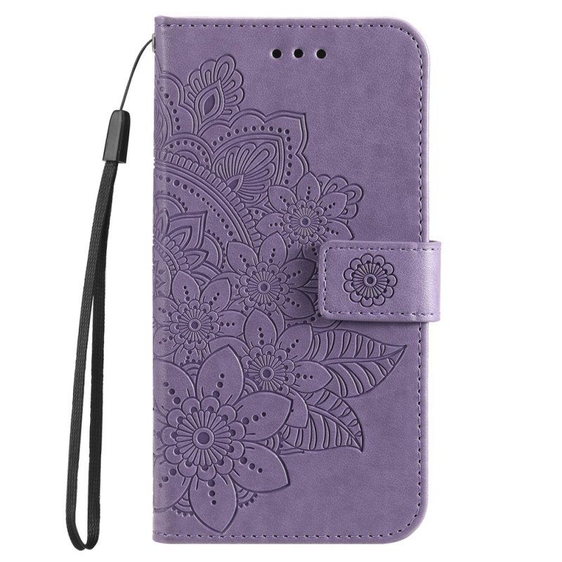 Leren Hoesje voor Honor Magic 5 Lite Met Ketting Strakke Mandala