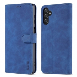 Folio-hoesje voor Samsung Galaxy A14 / A14 5G Klassiek Leereffect Azns