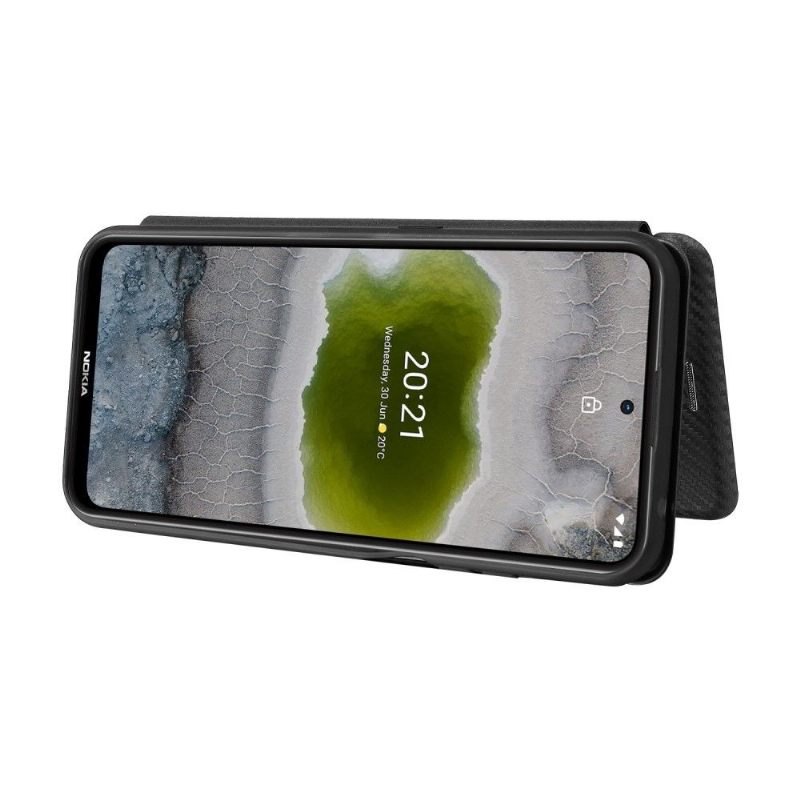 Flip Case voor Nokia X20 / X10 Kunstleer In Koolstofvezelstijl