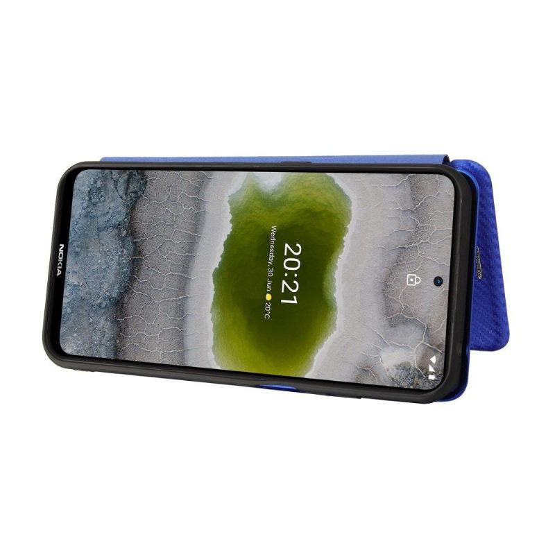 Flip Case voor Nokia X20 / X10 Kunstleer In Koolstofvezelstijl