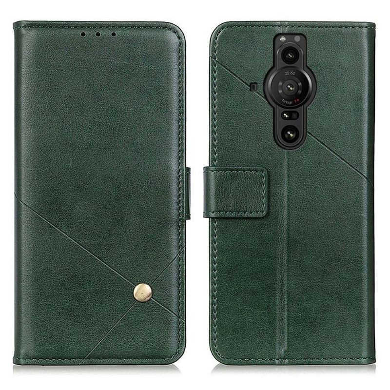 Folio-hoesje voor Sony Xperia Pro-I Faux Lederen Flap Met Klinknagel