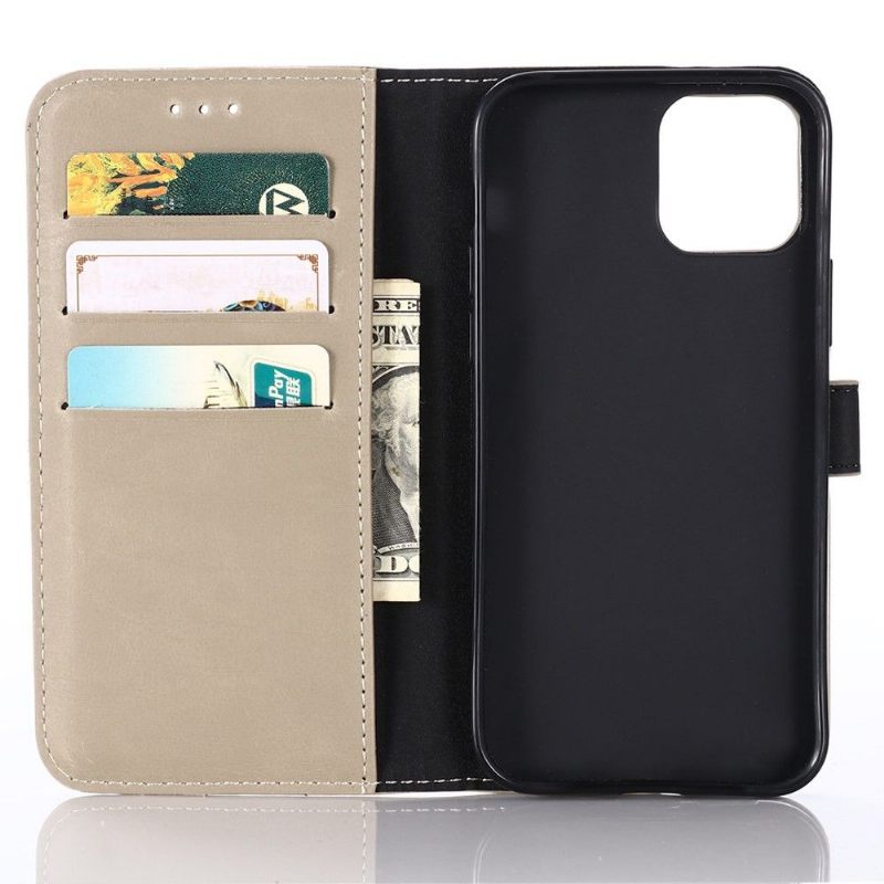 Case voor iPhone 12 Mini Folio-hoesje Retro Leereffect