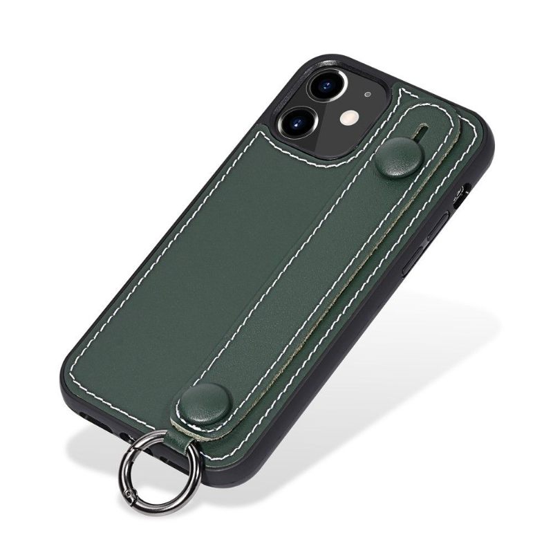 Hoesje voor iPhone 12 Mini Anti-fall Naairiem Van Imitatieleer