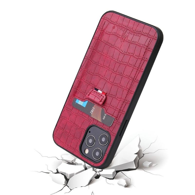 Hoesje voor iPhone 12 Mini Croc Look-kaarthouder