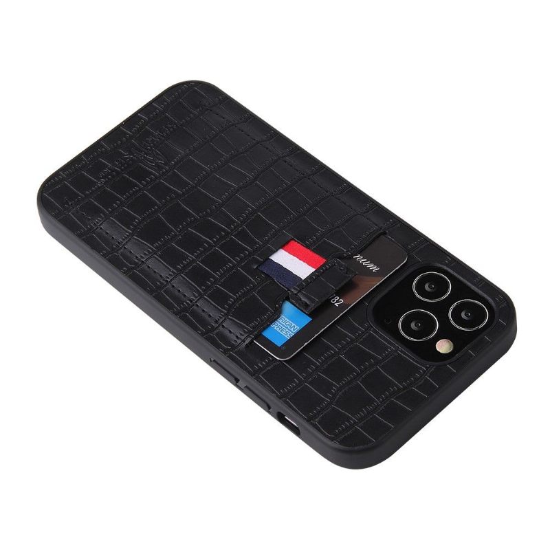 Hoesje voor iPhone 12 Mini Croc Look-kaarthouder