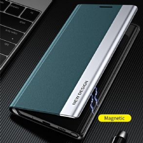 Case voor Xiaomi Redmi Note 10 4G / Note 10S Zakelijke Magneet Met Leereffect