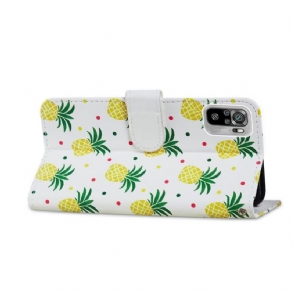 Flip Case voor Xiaomi Redmi Note 10 4G / Note 10S Ananas