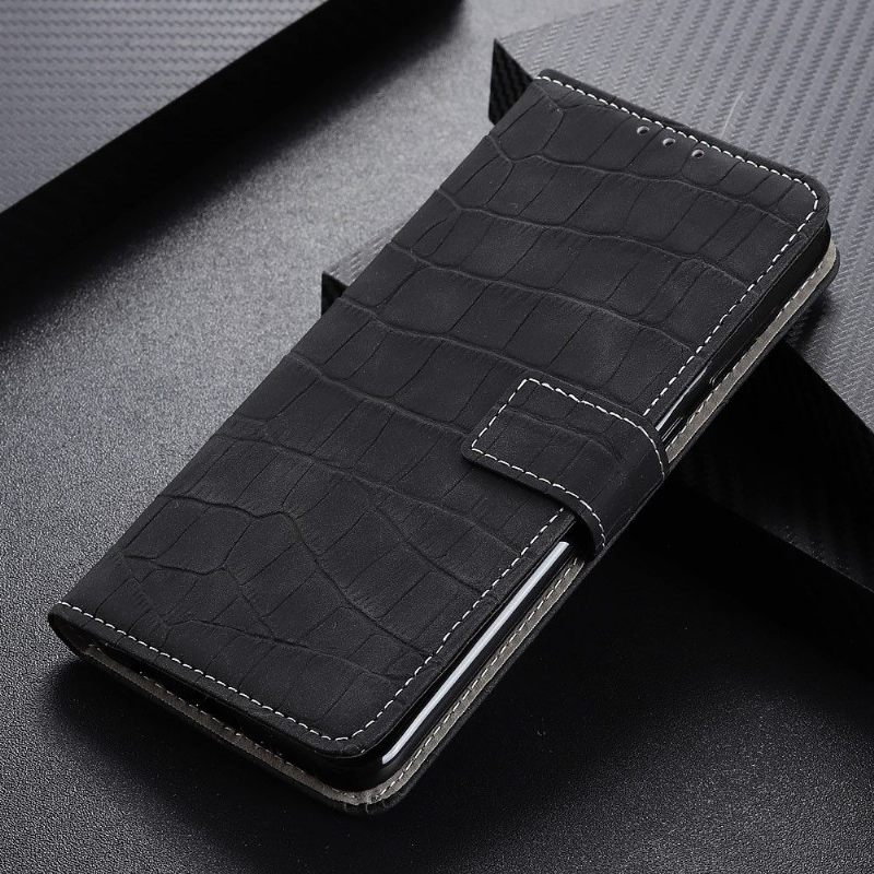 Folio-hoesje voor Xiaomi Redmi Note 10 4G / Note 10S Imitatieleer Croc Look