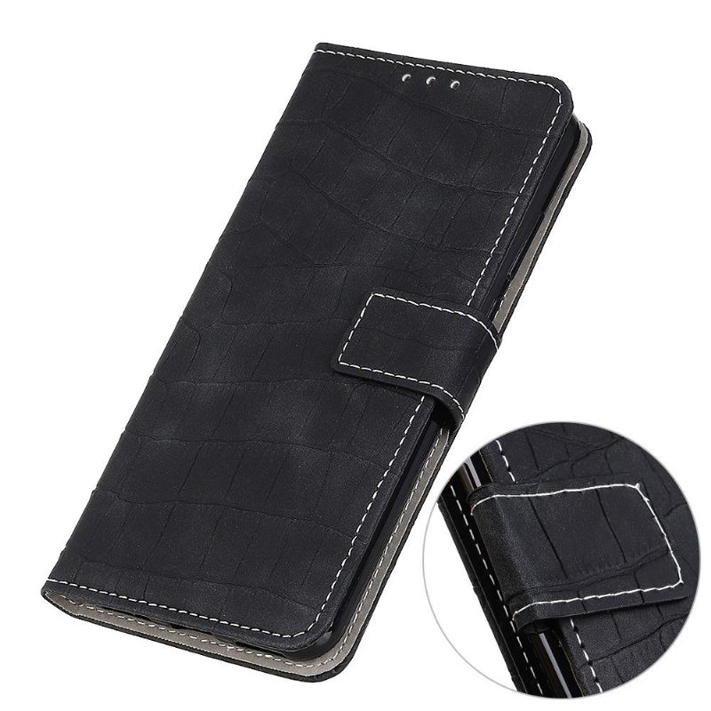 Folio-hoesje voor Xiaomi Redmi Note 10 4G / Note 10S Imitatieleer Croc Look