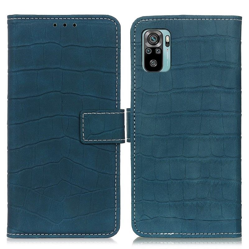 Folio-hoesje voor Xiaomi Redmi Note 10 4G / Note 10S Imitatieleer Croc Look