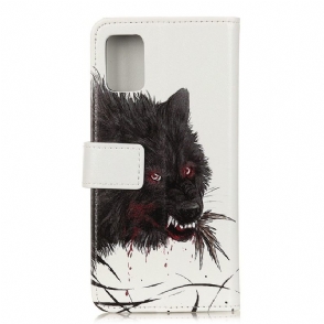 Folio-hoesje voor Xiaomi Redmi Note 10 4G / Note 10S Zwarte Wolf