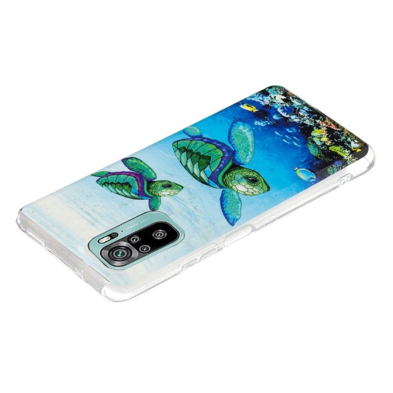 Hoesje voor Xiaomi Redmi Note 10 4G / Note 10S Fluorescerende Schildpadden