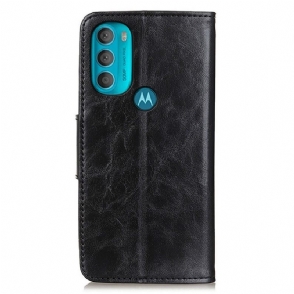 Cover voor Motorola Moto G71 5G Edouard Klassiek Kunstleer