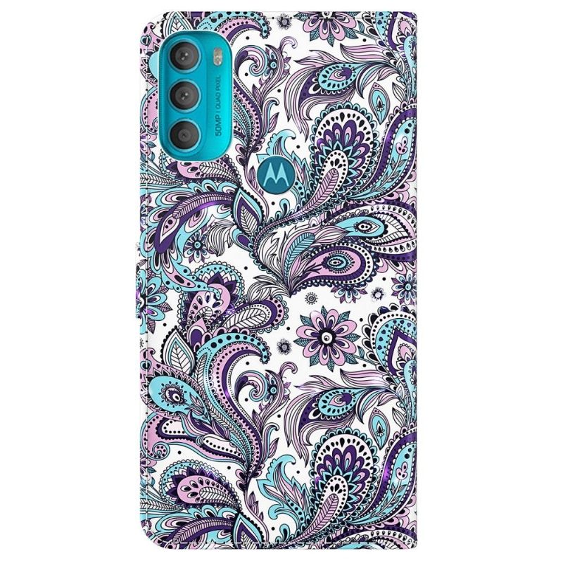 Folio-hoesje voor Motorola Moto G71 5G Anti-fall Paisley-bloem