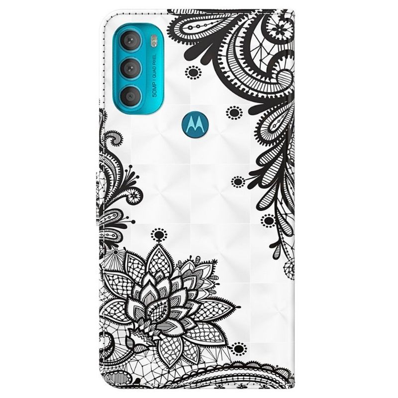 Folio-hoesje voor Motorola Moto G71 5G Kant Bloemen