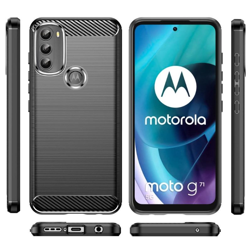 Hoesje voor Motorola Moto G71 5G Geborsteld Siliconeneffect