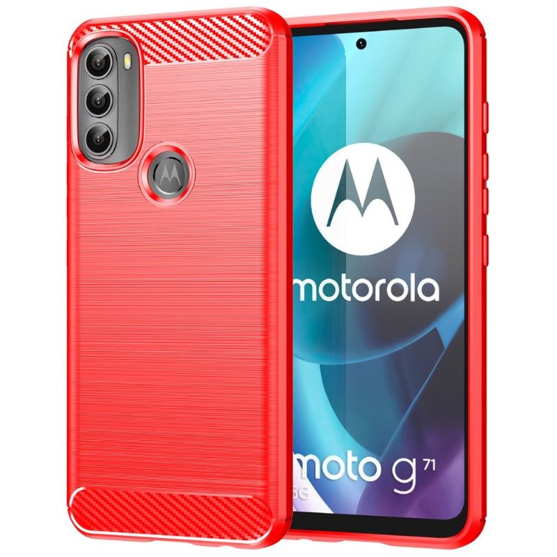 Hoesje voor Motorola Moto G71 5G Geborsteld Siliconeneffect