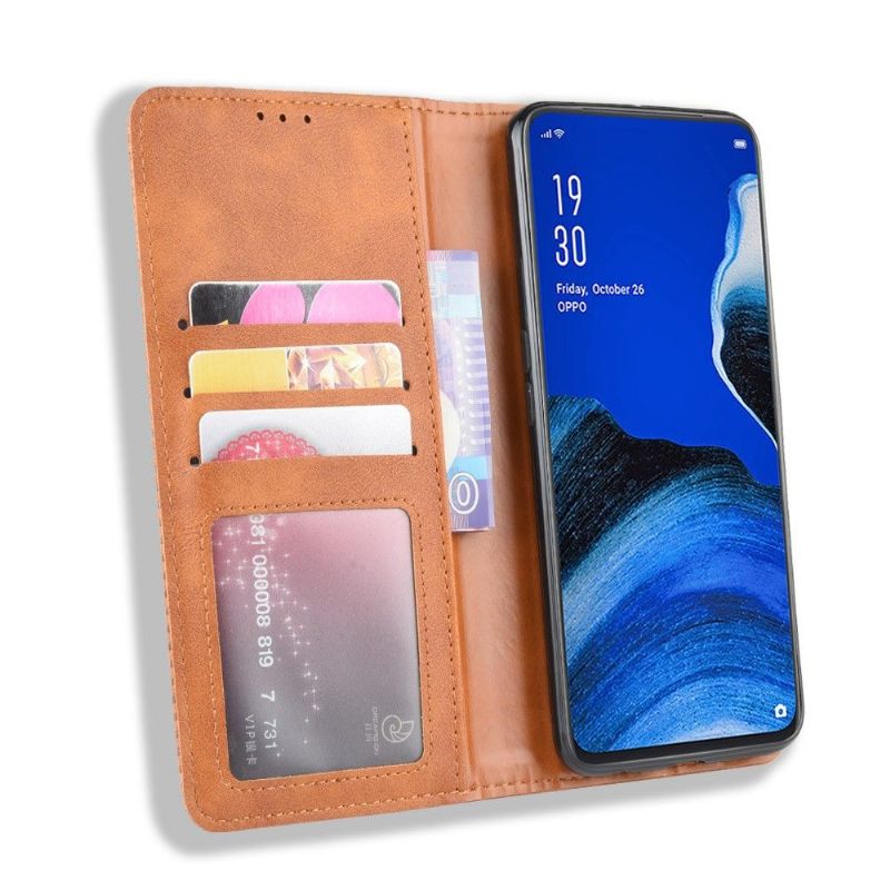 Cover voor Oppo Reno2 Z Anti-fall Leer In Cirénius-stijl